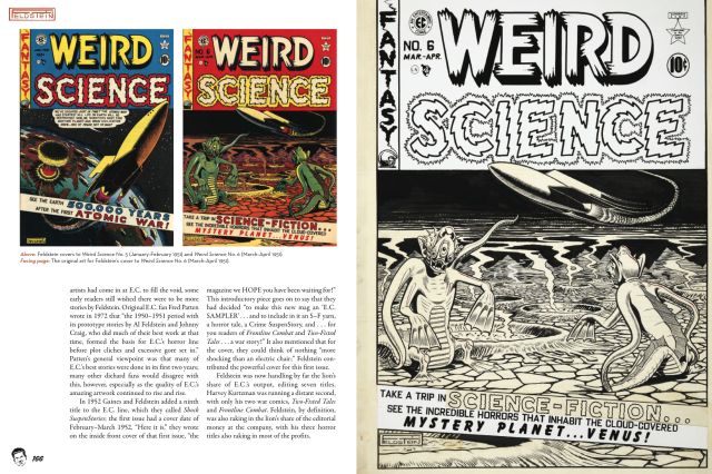 Sample pages with Weird Science covers